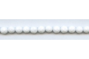 White Jade 8mm Faceted Round