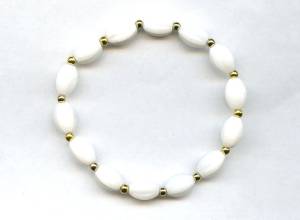 White Jade 7x Oval Bracelet