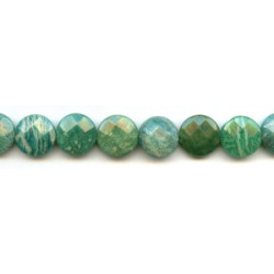 Russian Amazonite 15mm Faceted Coin
