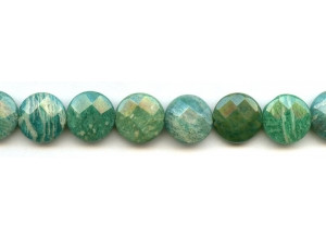 Russian Amazonite 15mm Faceted Coin