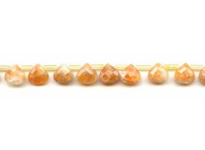 Orange Calcite 10mm Flat Pear Briolette