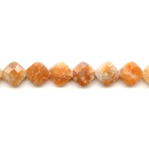 307-1012 Orange Calcite <br>14x14 Diamond Cushion Cut