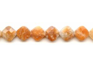 Orange Calcite 14x14 Diamond Cushion Cut