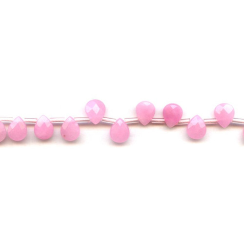 308-1007 Pink Jade <br>8x10 Flat Pear Briolette