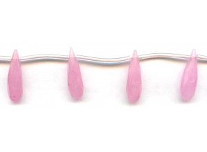 Pink Jade 7x26 Teardrop Briolette