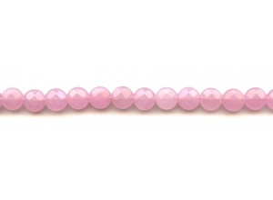 Pink Jade 8mm Faceted Coin