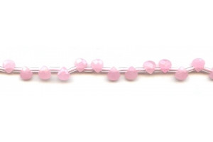 Pink Jade 6mm Flat Pear Briolette