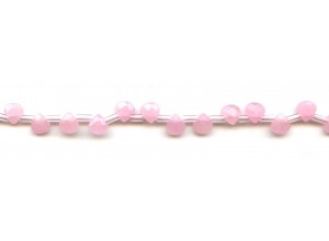 Pink Jade 6mm Flat Pear Briolette