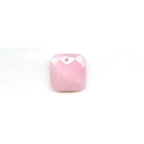 308-1135 Pink Jade <br>25x25 Faceted Square Pendant