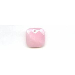 Pink Jade 25x25 Faceted Square Pendant