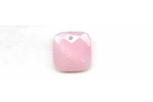 Pink Jade 25x25 Faceted Square Pendant