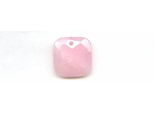 Pink Jade 25x25 Faceted Square Pendant