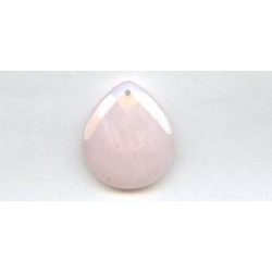 Pink Jade 35x40 Faceted Flat Pear Pendant