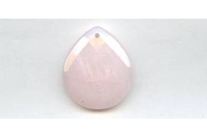 Pink Jade 35x40 Faceted Flat Pear Pendant