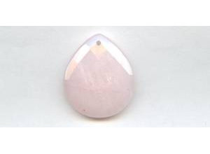 Pink Jade 35x40 Faceted Flat Pear Pendant