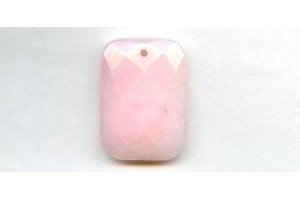 Pink Jade 30x40 Faceted Rectangle Pendant