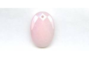 Pink Jade 28x40 Faceted Flat Oval Pendant