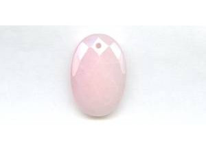 Pink Jade 28x40 Faceted Flat Oval Pendant