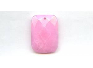 Pink Jade 30x40 Faceted Rectangle Pendant