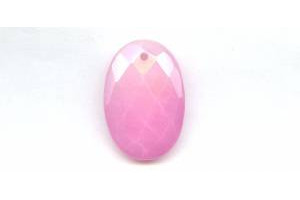 Pink Jade 28x40 Faceted Flat Oval Pendant