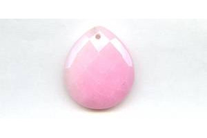 Pink Jade 35x40 Faceted Flat Pear Pendant