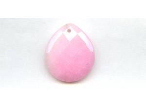 Pink Jade 35x40 Faceted Flat Pear Pendant