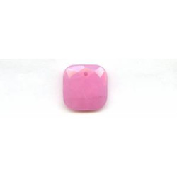 Pink Jade 25x25 Faceted Square Pendant
