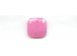 Pink Jade 25x25 Faceted Square Pendant