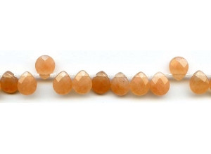 Peach Jade 9x11 Flat Pear Briolette