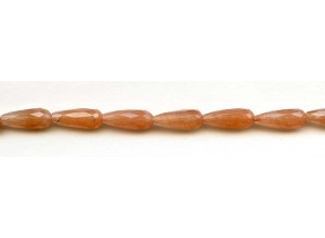 Peach Jade 6x16 Faceted Teardrop