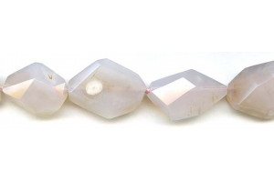 Pink Chalcedony 16-22x Faceted Flat Nugget