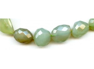 Green Chalcedony 12-19x Faceted Nugget