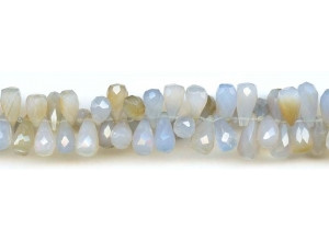 Dyed Blue Chalcedony 10-14x Teardrop Briolette