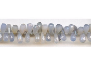 Dyed Blue Chalcedony 10-12x Teardrop Briolette