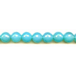 Dyed Blue Chalcedony 14mm Faceted Round