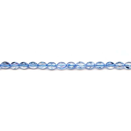 313-1008 Blue Crystal <br>5x7 Faceted Flat Oval