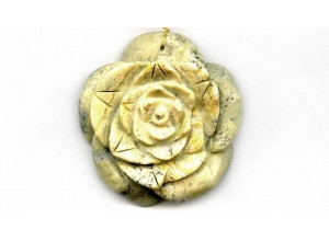 Yellow Chinese Turquoise 52x Flower Pendant