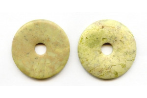 Yellow Turquoise 40mm Donut Pie