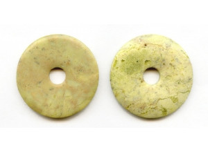 Yellow Turquoise 40mm Donut Pie