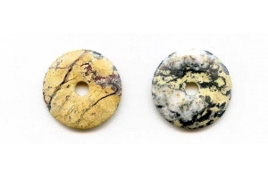 Yellow Turquoise 30mm Donut Pie