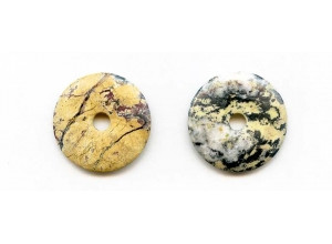 Yellow Turquoise 30mm Donut Pie