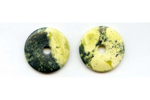 Yellow Turquoise 30mm Donut Pie