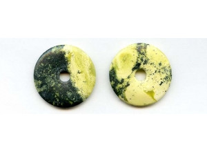 Yellow Turquoise 30mm Donut Pie