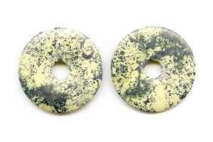 Yellow Turquoise 40mm Donut Pie