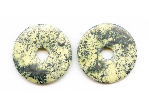 Yellow Turquoise 40mm Donut Pie