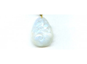 Rainbow Moonstone 26x34 Carved Pendant