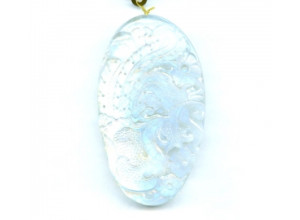 Rainbow Moonstone 46x78 Carved Pendant