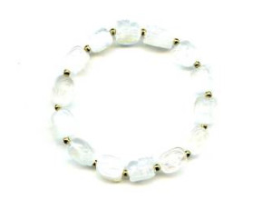 Rainbow Moonstone 8-9mm Carved Pichiu Bracelet