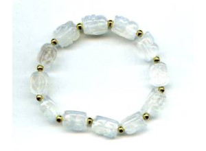 Rainbow Moonstone 9-10mm Carved Pichiu Bracelet