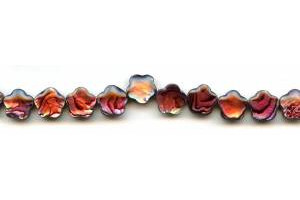 Dyed Abalone (Red) 10mm Flower Drop